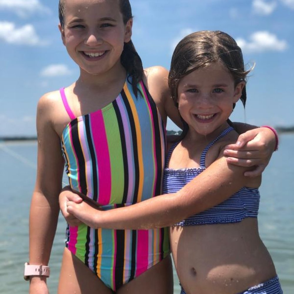 🆕️  Breaking Waves Stripe Sharkbite Swimsuit